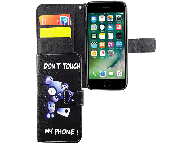 KÖNIG DESIGN Handyhülle, Bookcover, Apple, Schwarz 6 / iPhone 6s