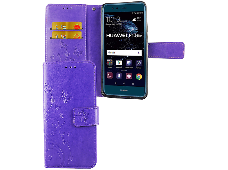 Lite, KÖNIG Huawei, Schutzhülle, DESIGN Bookcover, Violett P10