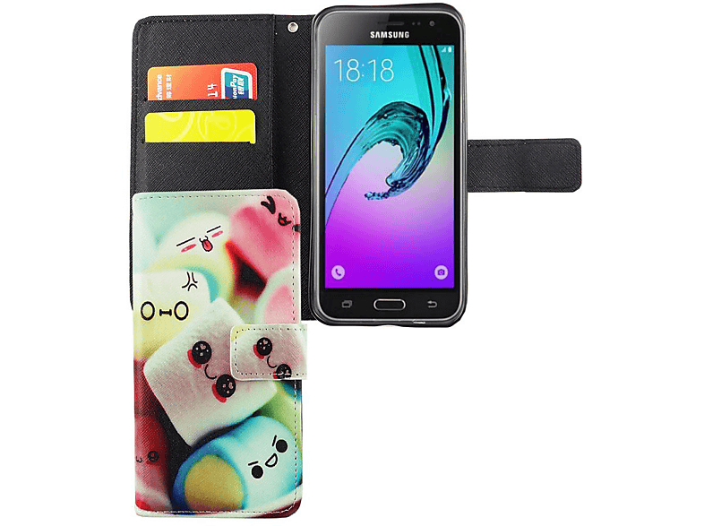 KÖNIG DESIGN Handyhülle, J3 Mehrfarbig Samsung, Bookcover, Galaxy Emerge