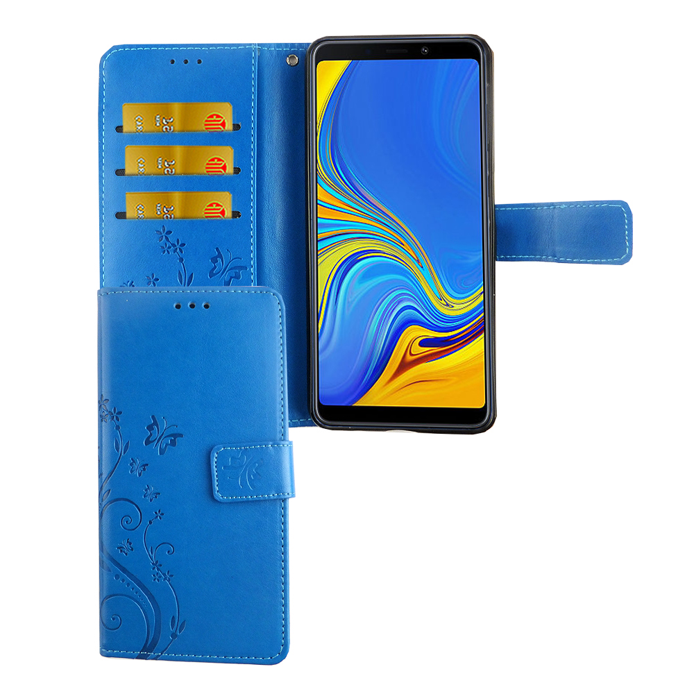 Samsung, Handyhülle, Galaxy Bookcover, (2018), A7 Blau KÖNIG DESIGN