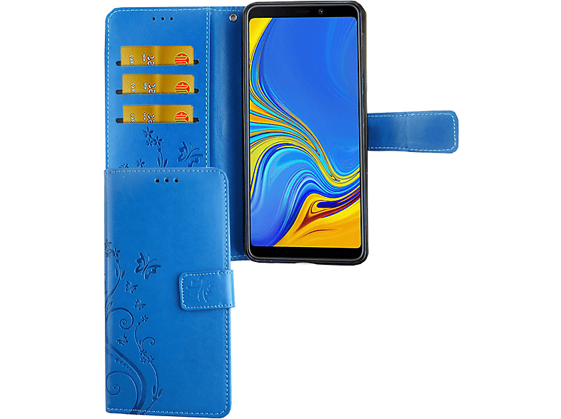 KÖNIG DESIGN Handyhülle, Bookcover, Samsung, Galaxy A7 (2018), Blau | Bookcover
