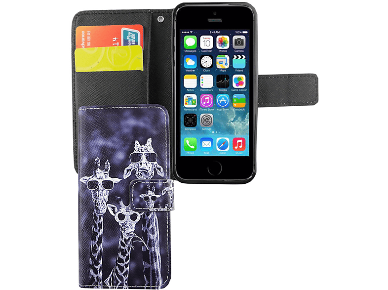 DESIGN 5 5s / Mehrfarbig KÖNIG Bookcover, iPhone SE, Handyhülle, Apple, /