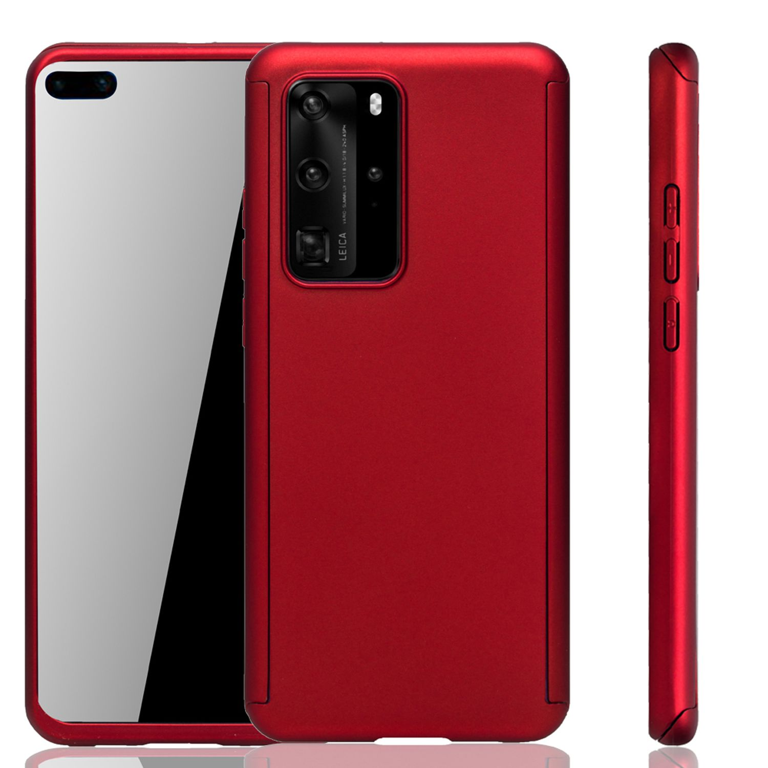 KÖNIG DESIGN P40, Schutzhülle, Cover, Rot Full Huawei