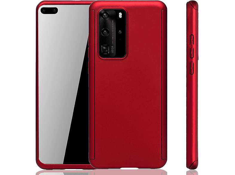 KÖNIG DESIGN Schutzhülle, Full Cover, Huawei, P40, Rot
