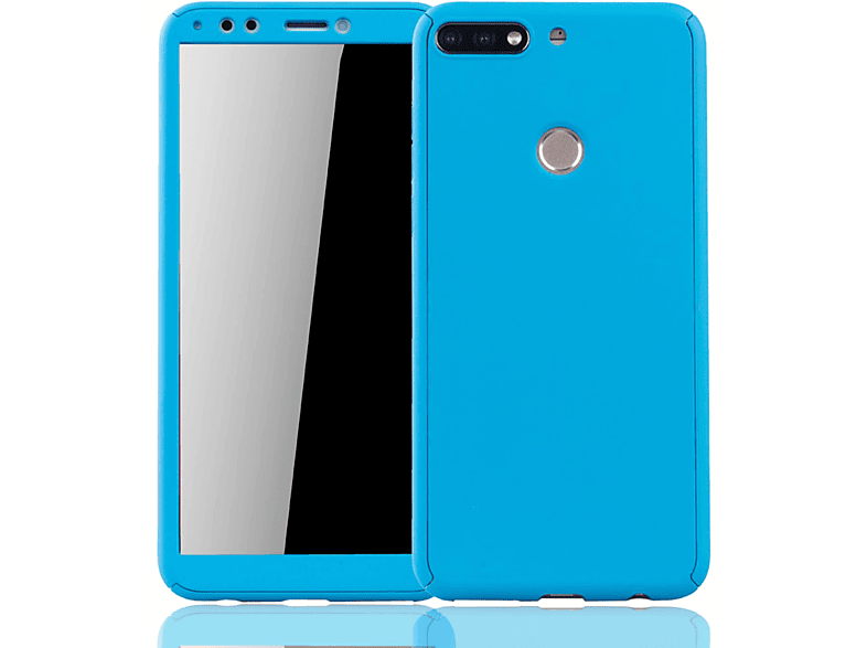 KÖNIG DESIGN Schutzhülle, Full Cover, Huawei, Honor 7C, Blau