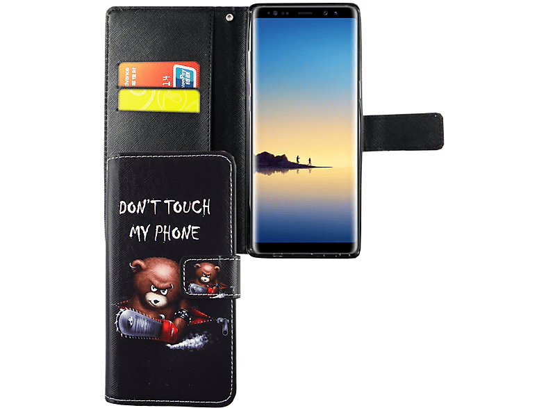 KÖNIG DESIGN Schutzhülle, Bookcover, Samsung, Galaxy Note 8, Schwarz