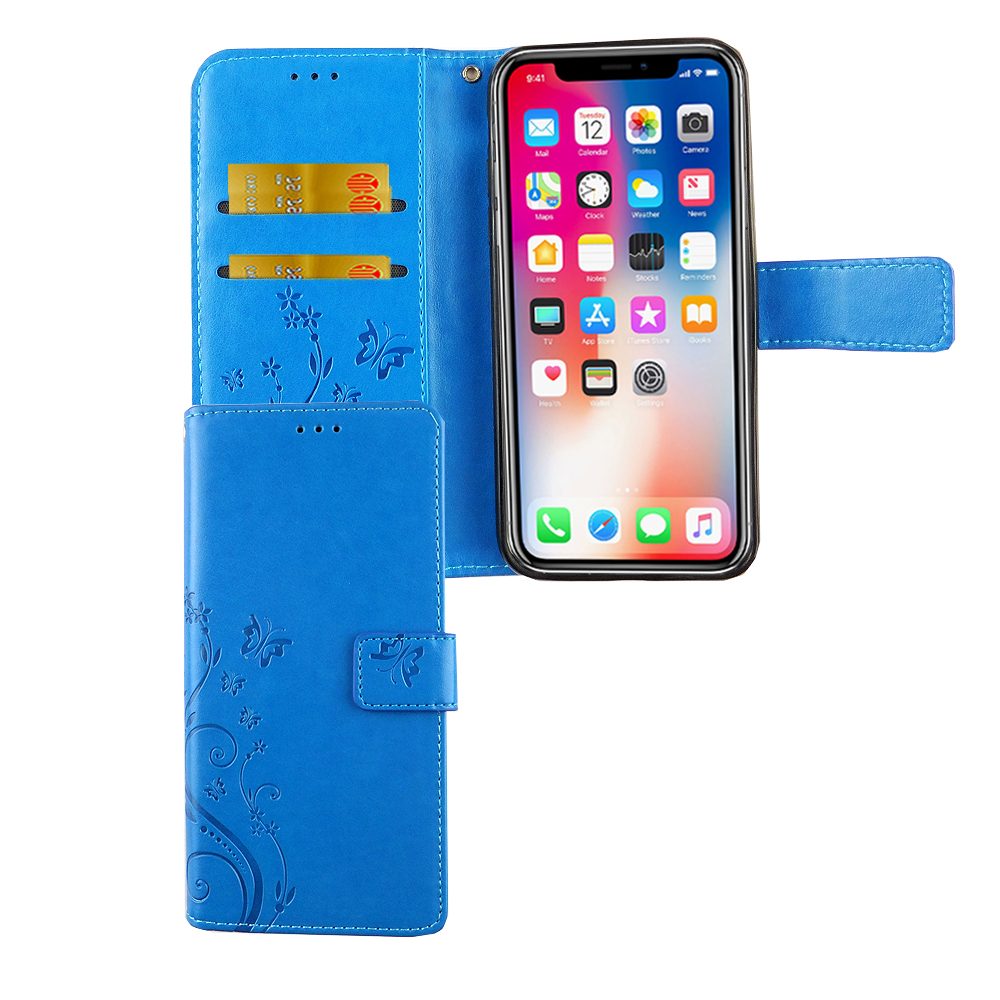 Apple, iPhone Bookcover, XS, DESIGN KÖNIG Schutzhülle, Blau