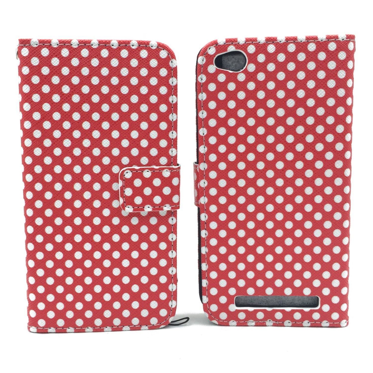 KÖNIG DESIGN Redmi Handyhülle, Xiaomi, 3, Bookcover, Rot