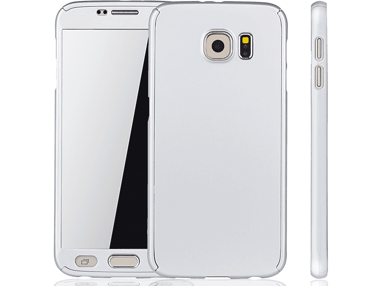 KÖNIG DESIGN Handyhülle 360 Grad Schutz, Full Cover, Samsung, Galaxy S6, Silber