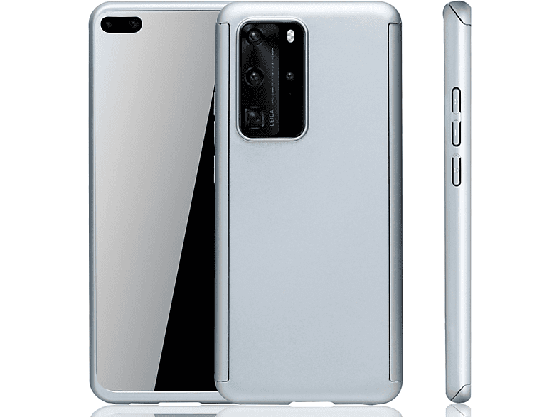 Huawei, Cover, Silber Full P40, DESIGN Schutzhülle, KÖNIG