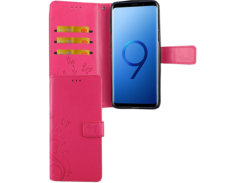 S9, Samsung, Galaxy DESIGN Schutzhülle, Rosa Bookcover, KÖNIG