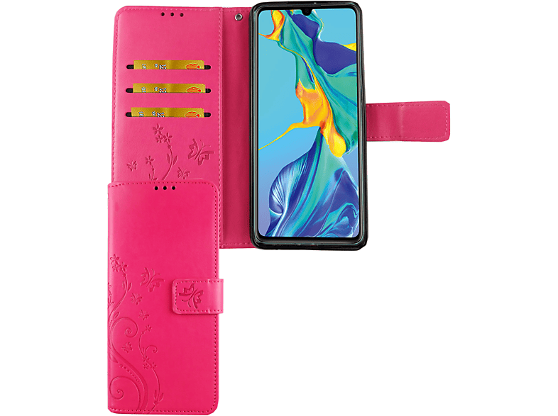 KÖNIG DESIGN Schutzhülle, P30, Rosa Huawei, Bookcover