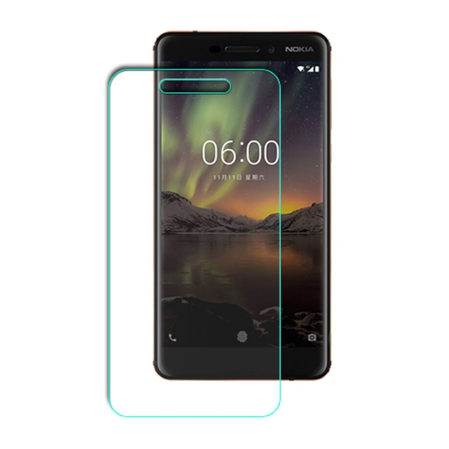 KÖNIG DESIGN 2er Pack Nokia Schutzfolie(für Displayschutz 6 (2018))