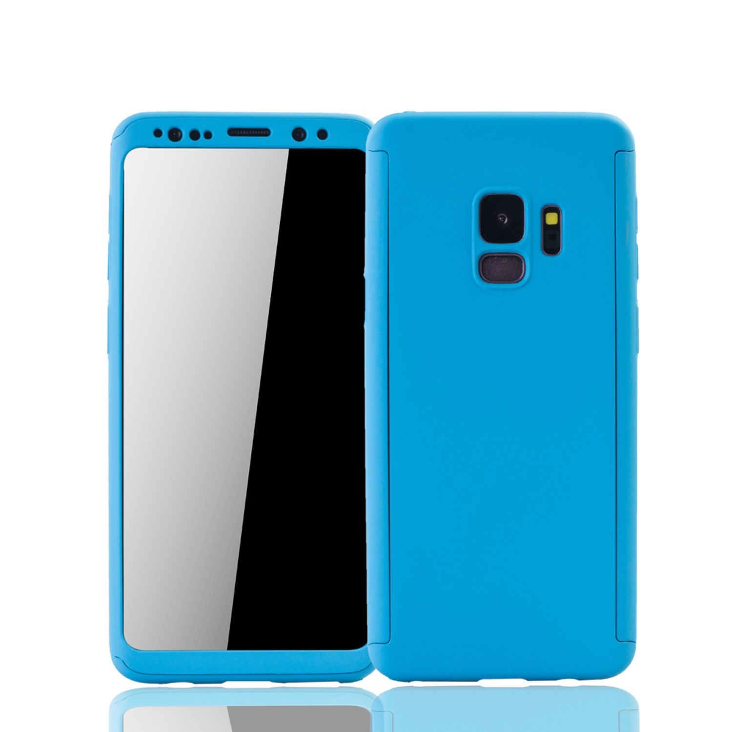 KÖNIG DESIGN Blau Galaxy Samsung, S9, Full Schutzhülle, Cover