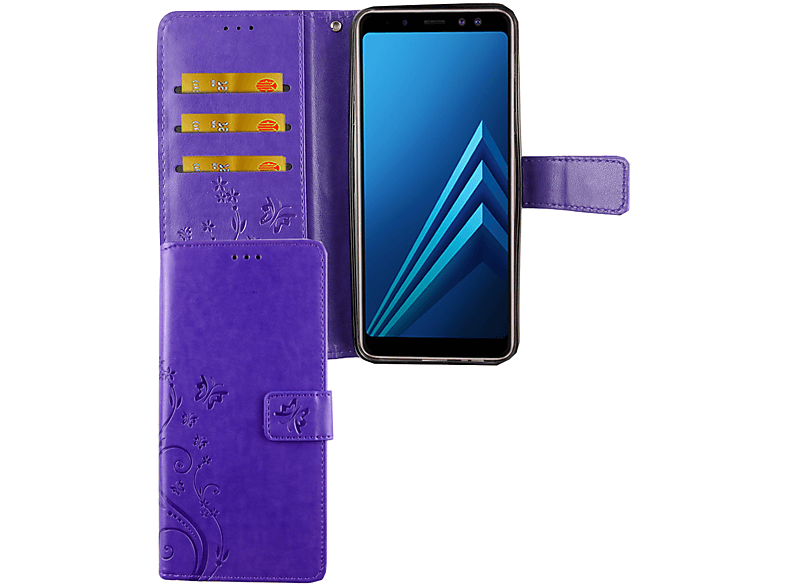 KÖNIG DESIGN Schutzhülle, (2018), Samsung, Galaxy Violett A6 Plus Bookcover