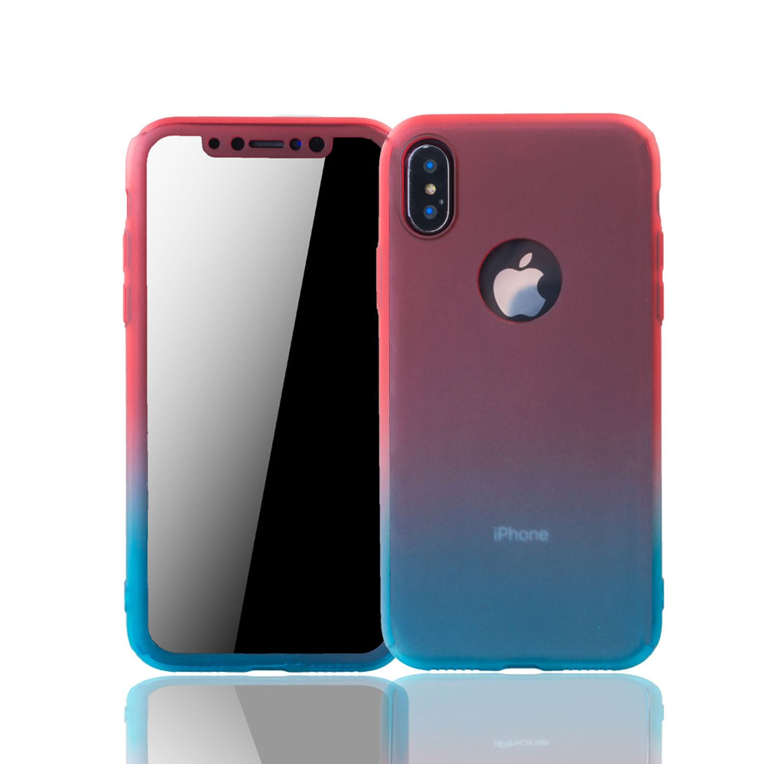 KÖNIG DESIGN Schutzhülle, Full Cover, Mehrfarbig Apple, X, iPhone
