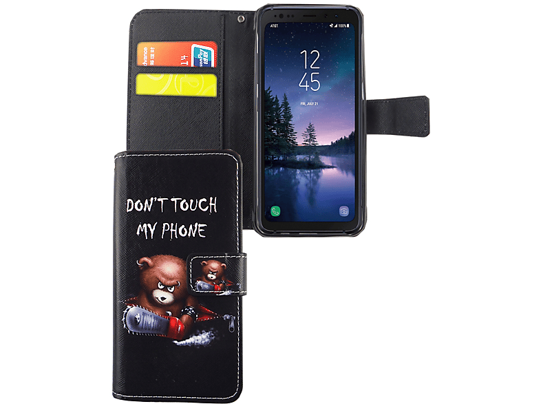 KÖNIG DESIGN S8 Samsung, Bookcover, Schutzhülle, Active, Galaxy Schwarz
