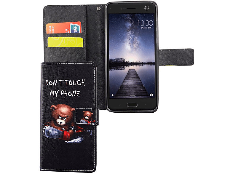 DESIGN ZTE, Handyhülle, Schwarz Bookcover, KÖNIG V8, Blade