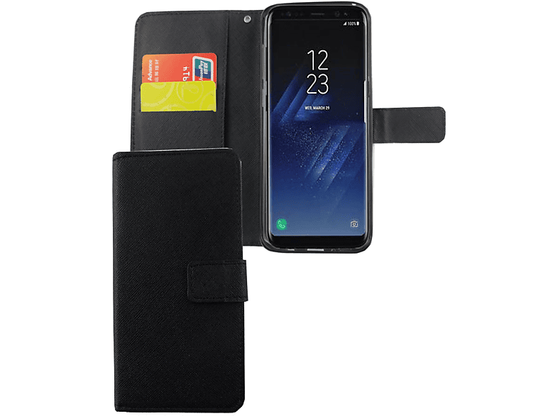 Samsung, DESIGN Handyhülle, S8 Plus, Bookcover, KÖNIG Schwarz Galaxy