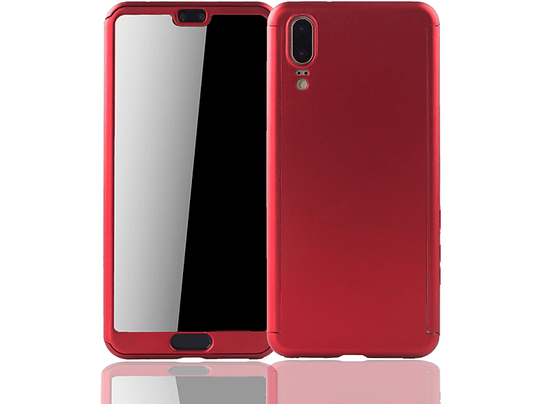 KÖNIG DESIGN Schutzhülle, Full Cover, Huawei, P20, Rot