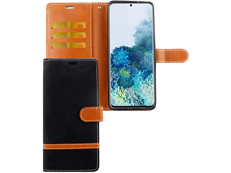 Samsung, Plus, Galaxy Handyhülle, DESIGN Schwarz Bookcover, KÖNIG S20