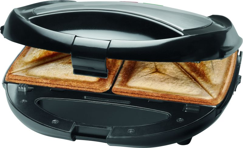 Sandwichera - ST/WA 1364 CB, Sandwichera 3 en 1, Gofrera, Panini Grill-Plancha, Bandejas Intercambiables, Placas A BOMANN, Negro/Gris