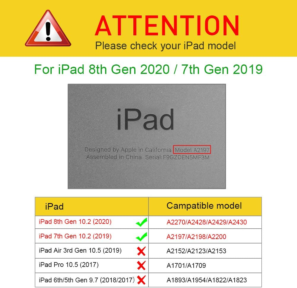 FINTIE Hülle, Bookcover, 2019), Gen Gen 10.2 2021/8. (9. iPad Rot Zoll iPad, 2020/7. Generation