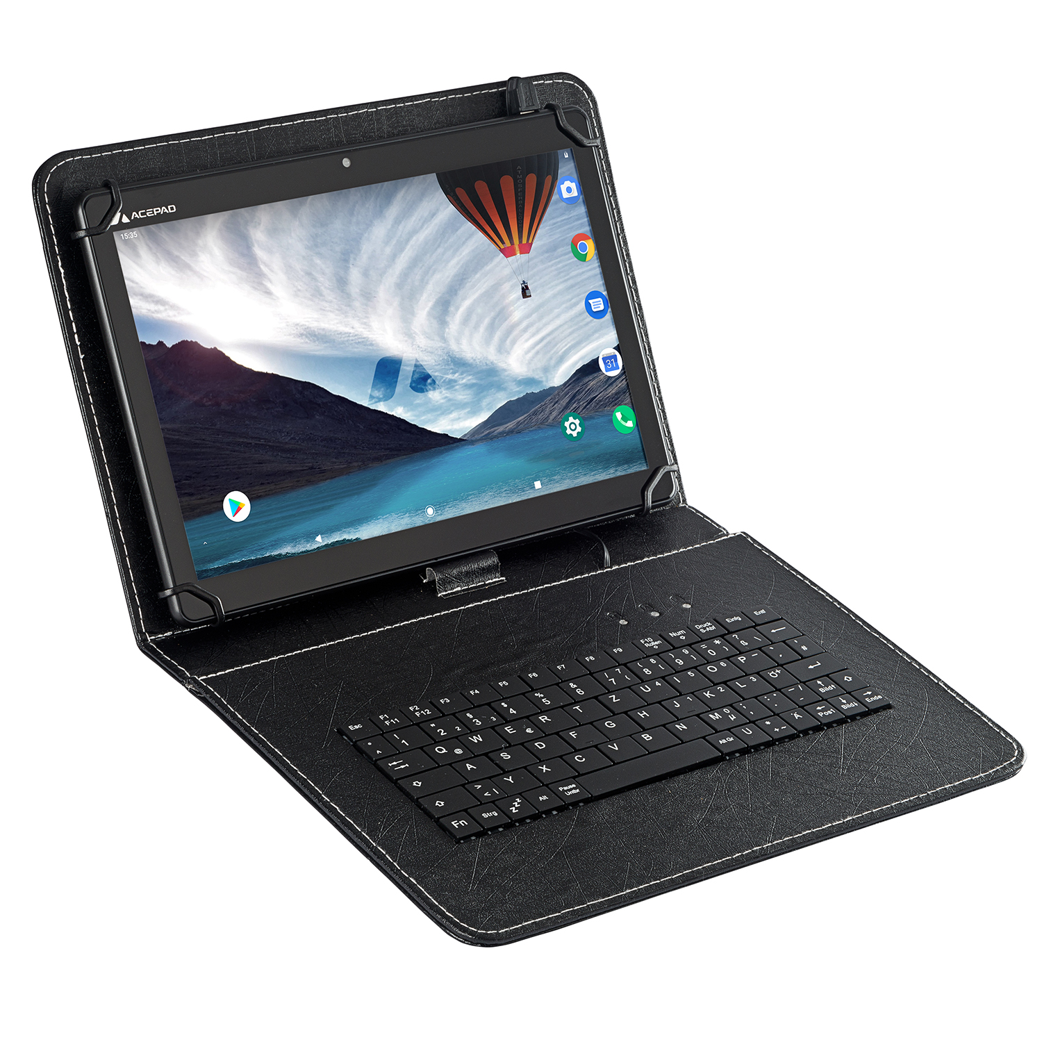 ACEPAD A145T, LTE, Octa-Core, Tastatur, 6GB GB, 128 mit Tablet FHD, 10,1 RAM, Zoll, Schwarz