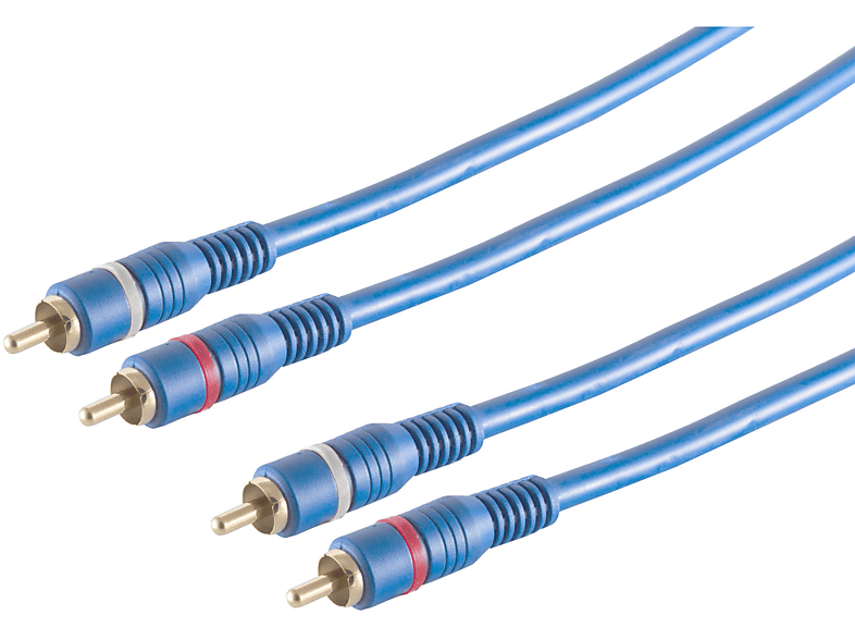 S/CONN MAXIMUM CONNECTIVITY Cinchkabel 2 Stecker/ 2 Stecker TWIN Kabel blau 5m Audio/Video Kabel