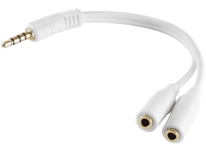Stecker/2x4-pol weiß 0,20 m S/CONN 0,2m, CONNECTIVITY Buchse Adapter, 3,5mm 3,5mm 4-pol MAXIMUM