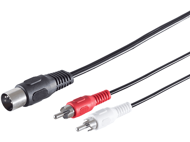 KABELBUDE DIN zu Cinch Kabel, 5-pol. DIN-Stecker auf 2 Cinchstecker, 1,5m, 5-Pol DIN zu DIN Kabel, 1,50 m