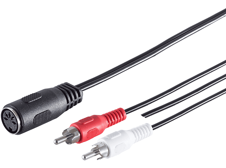 Kabel-5-pol. DIN 0,20 KABELBUDE Diodenkabel, 2Cinchstecker,Kabels.0,2m, Buchse/ m