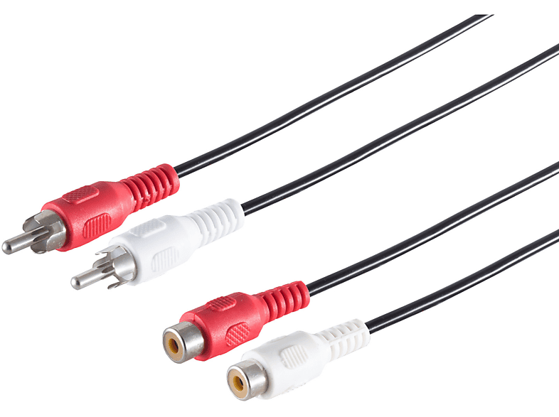 S/CONN MAXIMUM CONNECTIVITY 2 Cinchstecker/ 2 Cinchkupplung, 2,5m Audio/Video Kabel