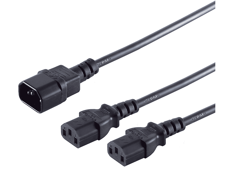 KABELBUDE Y-Kabel Stromkabel /2xKaltgerätebuchse 1,8m Kaltgerätestecker