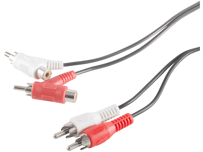 2 KABELBUDE 0,5m Kabel Cinchstecker-2 Cinchstecker/ Audio/Video 2Cinchkupplung