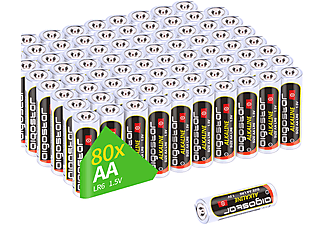 AIGOSTAR 185572e Batterie AA Alkaline Batterien LR06 1.5V, 80 Stück AA Mignon Alkaline Batterien, 1.5 Volt