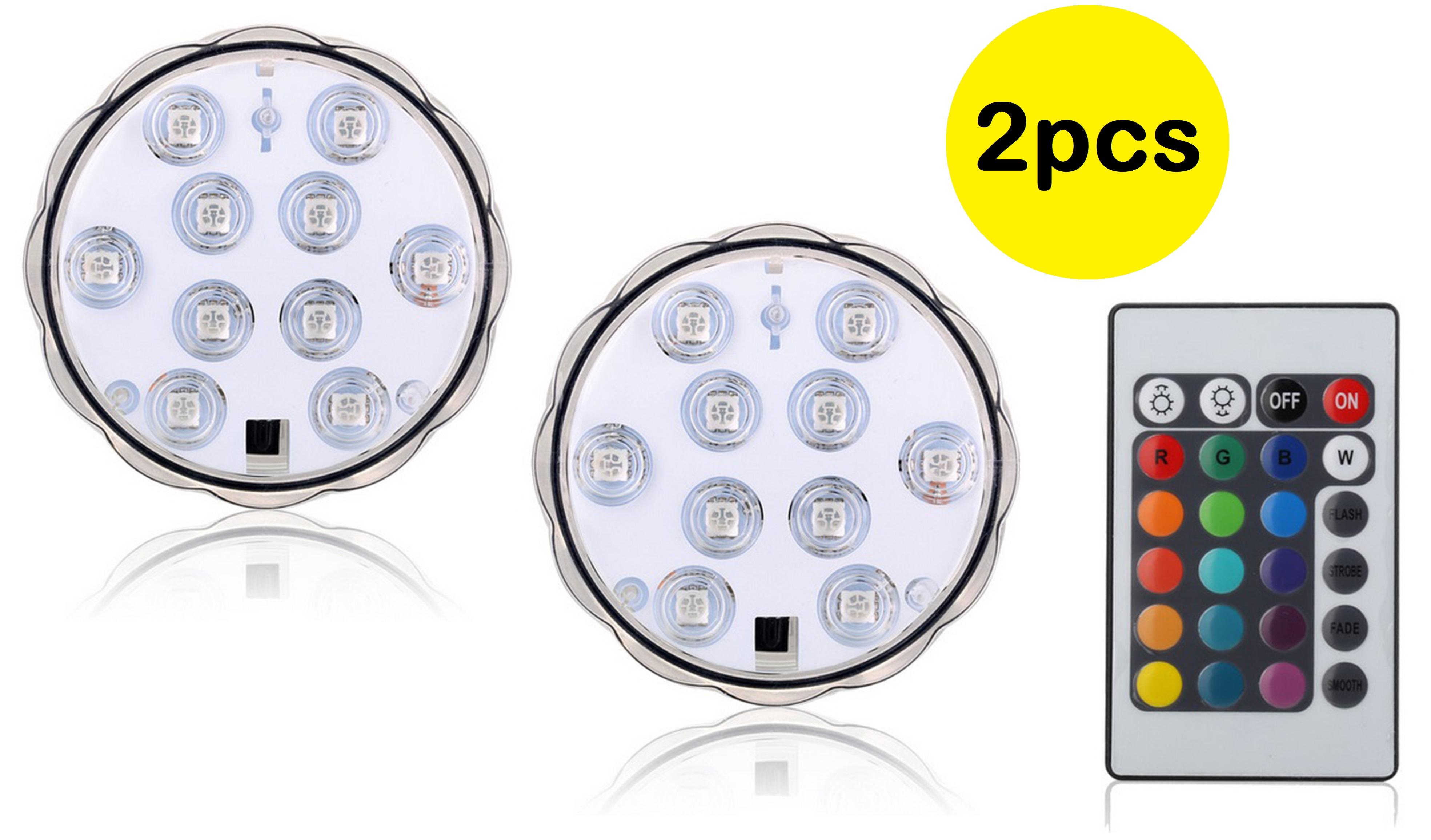 mehrfarbig Untersetzer Untersetzer, mit LED Stück (Doppelpack!) 2 LED Fernbedienung 7EVEN