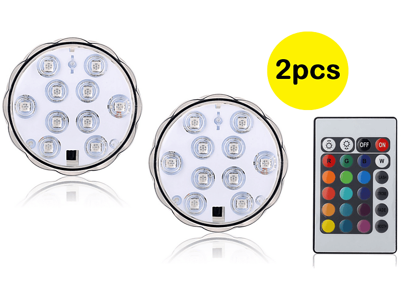 7EVEN LED Untersetzer mit Fernbedienung (Doppelpack!) 2 Stück LED Untersetzer, mehrfarbig | LED Technik