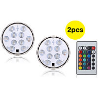 7EVEN LED Untersetzer mit Fernbedienung (Doppelpack!) 2 Stück LED Untersetzer, mehrfarbig