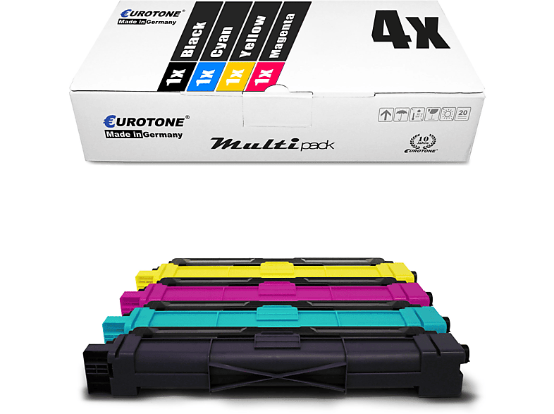 EUROTONE ersetzt Brother TN-241/TN-245 4er Set Toner Cartridge Mehrfarbig (TN-241BK / TN241 TN-245C / TN245 TN-245M / TN245 TN-245Y / TN245)