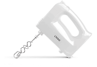 LIVOO Handmixer Handrührgerät Rührbesen Knethaken DOP162W weiß Handmixer Weiß (200 Watt)