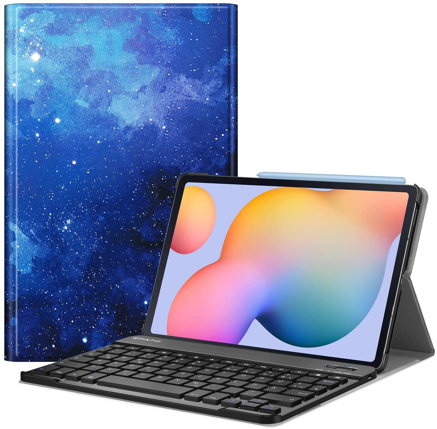 + Bookcover, Lite Tastatur, 10.4 FINTIE S6 2022/2020 Tab Samsung, SM-P610/P613/P615/P619, Sternenhimmel Galaxy Hülle