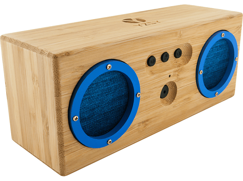 SCHWAIGER -VENERA 1095- Bluetooth Lautsprecher aus FSC zertifiziertem Bambusholz (2 x 3 W, Blau)