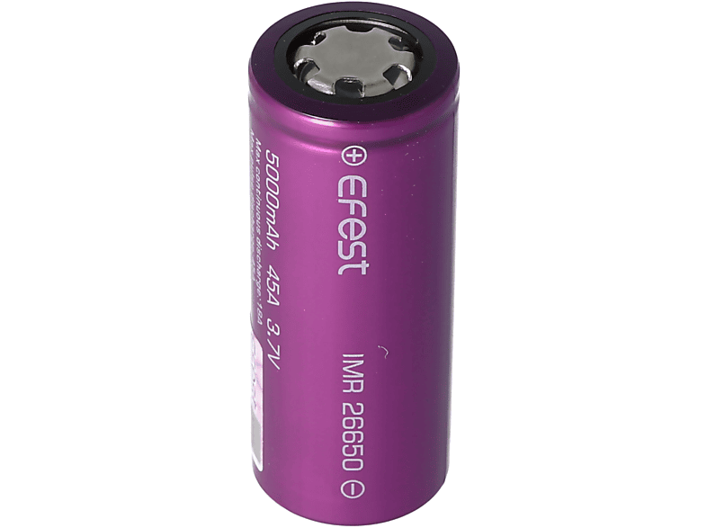 EFEST Purple IMR26650 5000mAh, 3,6V - 3,7V Li-Ion-Akku ungeschützt 26,12x66,5mm Li-Ion - Lithium-Ionen Akku, 5000 mAh