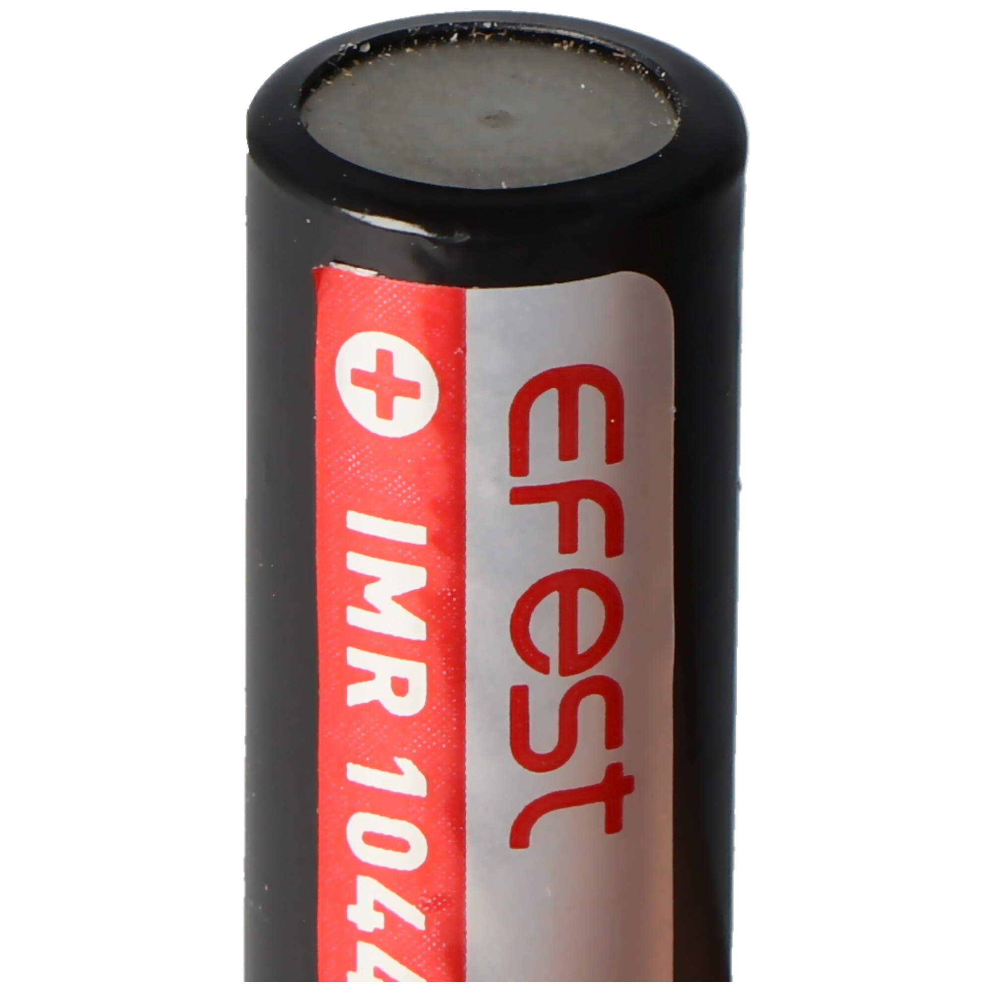 A black Efest IMR 10440 battery with a red and white label.