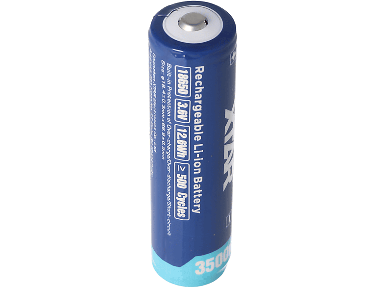 XTAR 18650 3500mAh 3,6V 3,7V LiIonAkku geschützt mi LiIon LithiumIonen Akku, 3500 mAh