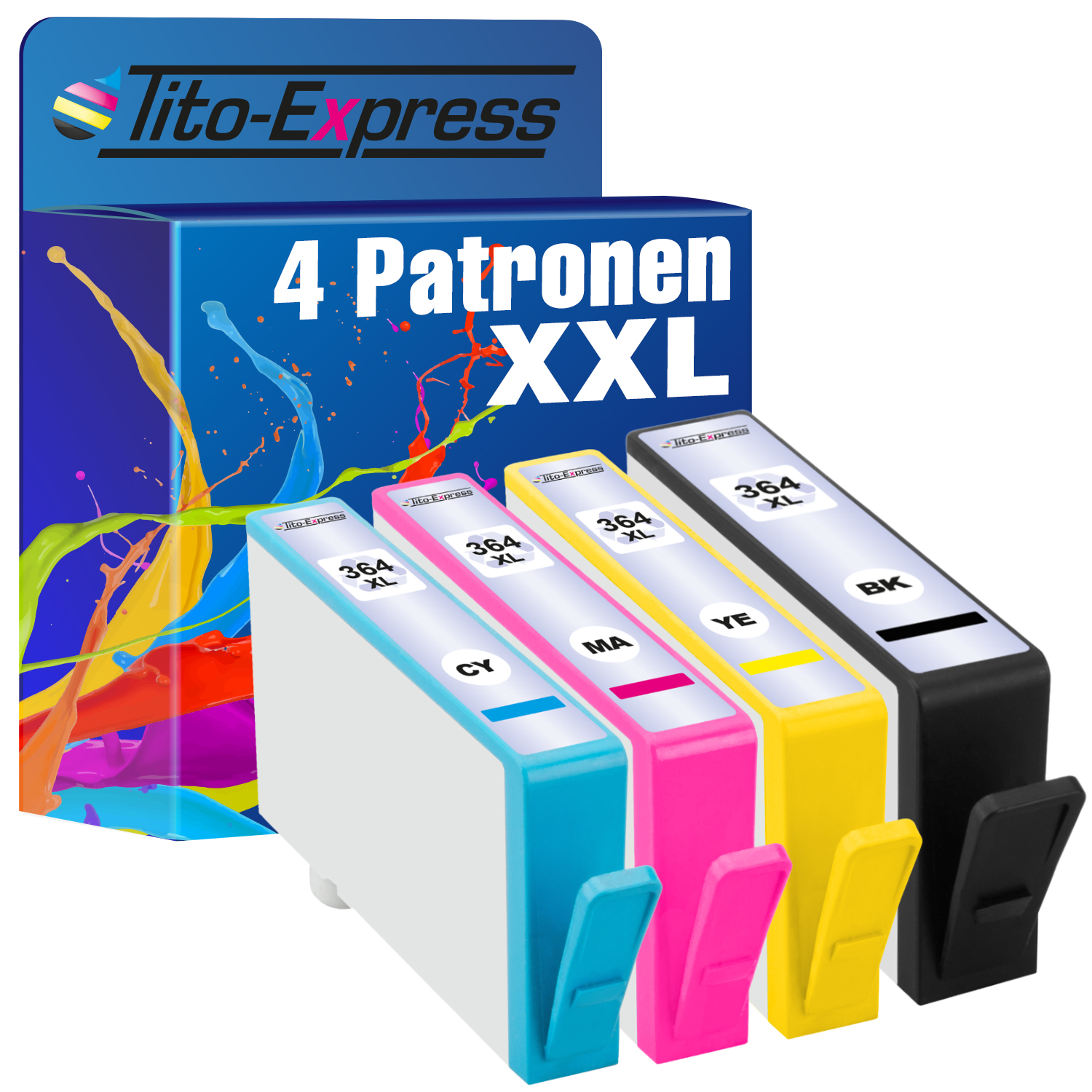 HP PLATINUMSERIE Tintenpatronen 364 Set (N9J74AE) Cyan, Black, XL 4er ersetzt Magenta TITO-EXPRESS Yellow,