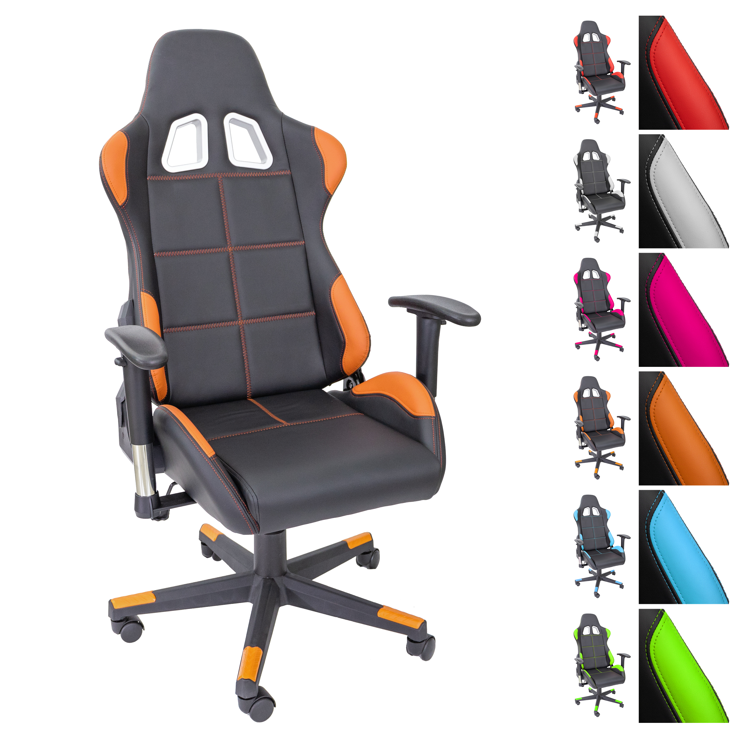 TPFLIVING Gaming Stuhl Fire Gaming Chair, schwarz/orange