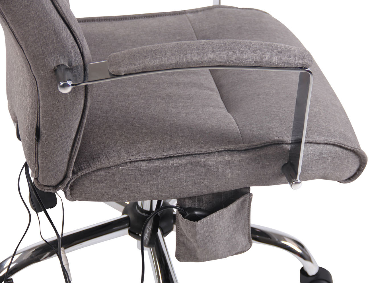 CLP Bürostuhl Portland Stoff mit Bürostuhl, Massagefunktion grau