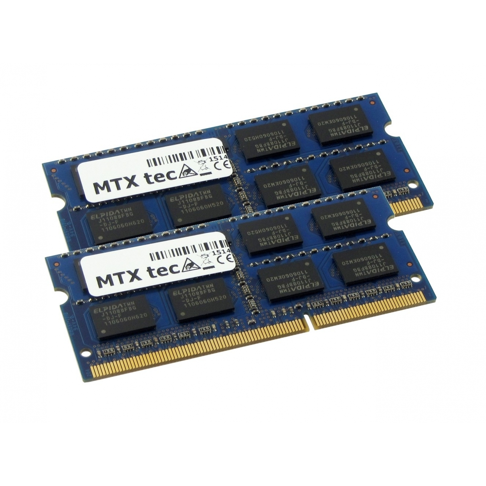 2x RAM SODIMM DDR3 4GB MTXTEC 1333MHz PC3-10600, Laptop-Speicher 2GB DDR3 GB 204 2 Notebook-Speicher DDR3 Pin Kit